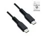 Preview: Cavo di ricarica DINIC USB tipo C a C, 2x spina USB tipo C, 60W, 3A, OD: 3,5 mm, nero, scatola DINIC con foro Euro, 1,5 m